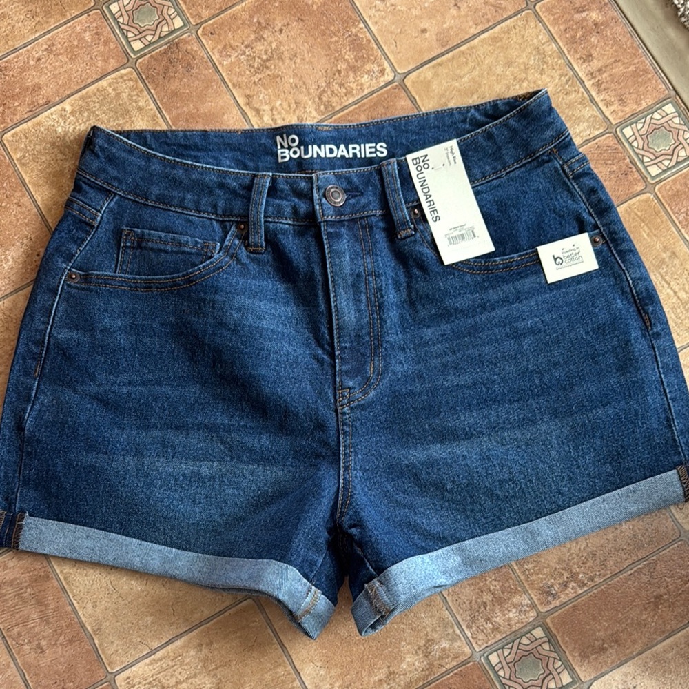 No Boundaries Women's Blue Denim Shorts size 10. Brand new with tags.